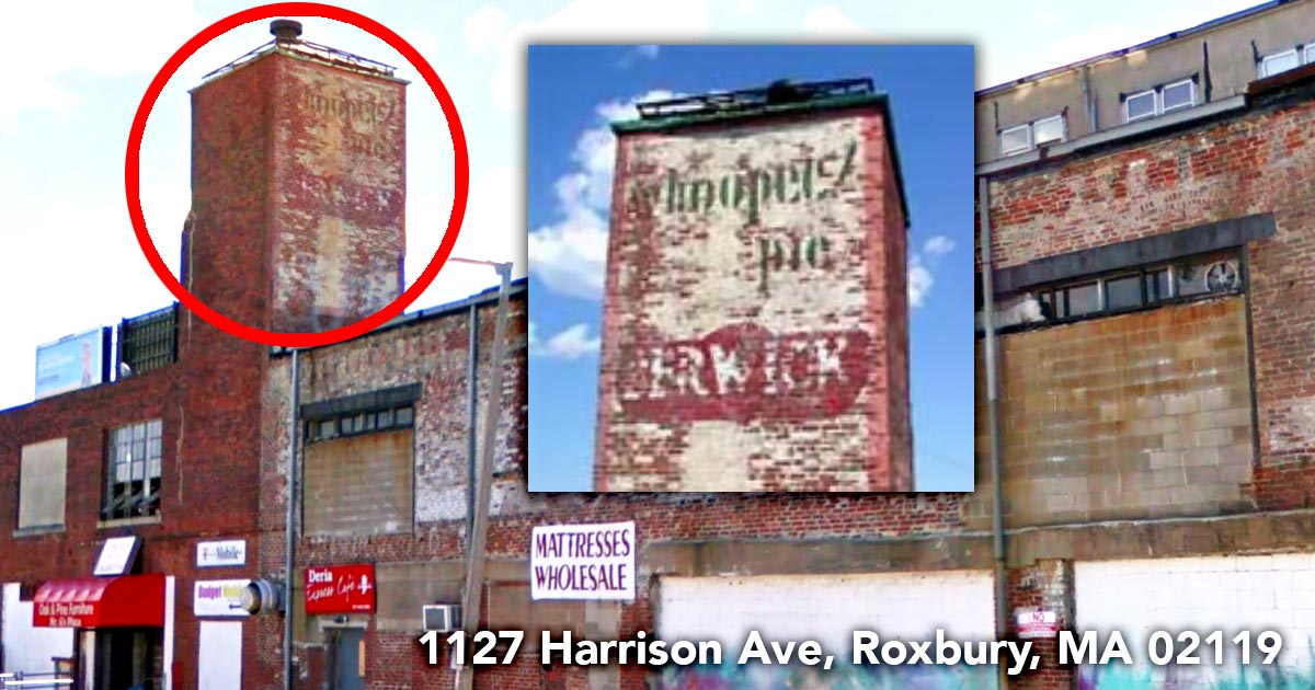 Early Whoopie Pie Ad on Berwick Cake Co. Building in Roxbury Boston Massachusetts