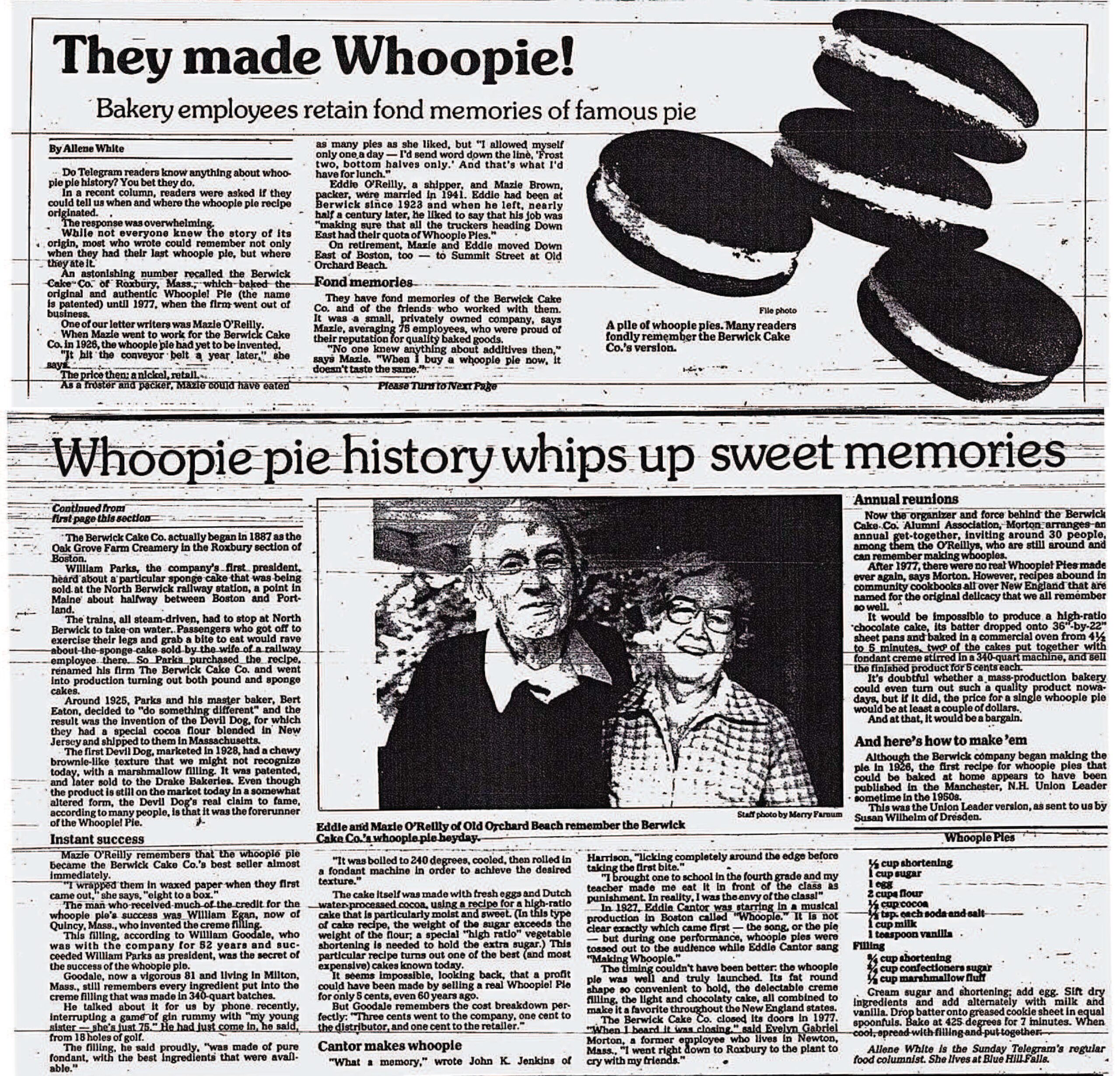 Whoopie Pies History - New England Innkeeper