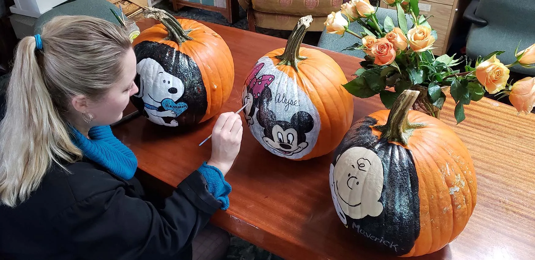 When we're not cooking with pumpkins, New England Innkeeper Charlene M. Taubert can often be found painting them!