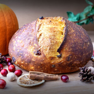 Pumpkin Sourdough Bread with Fresh Cranberries - New England Innkeeper