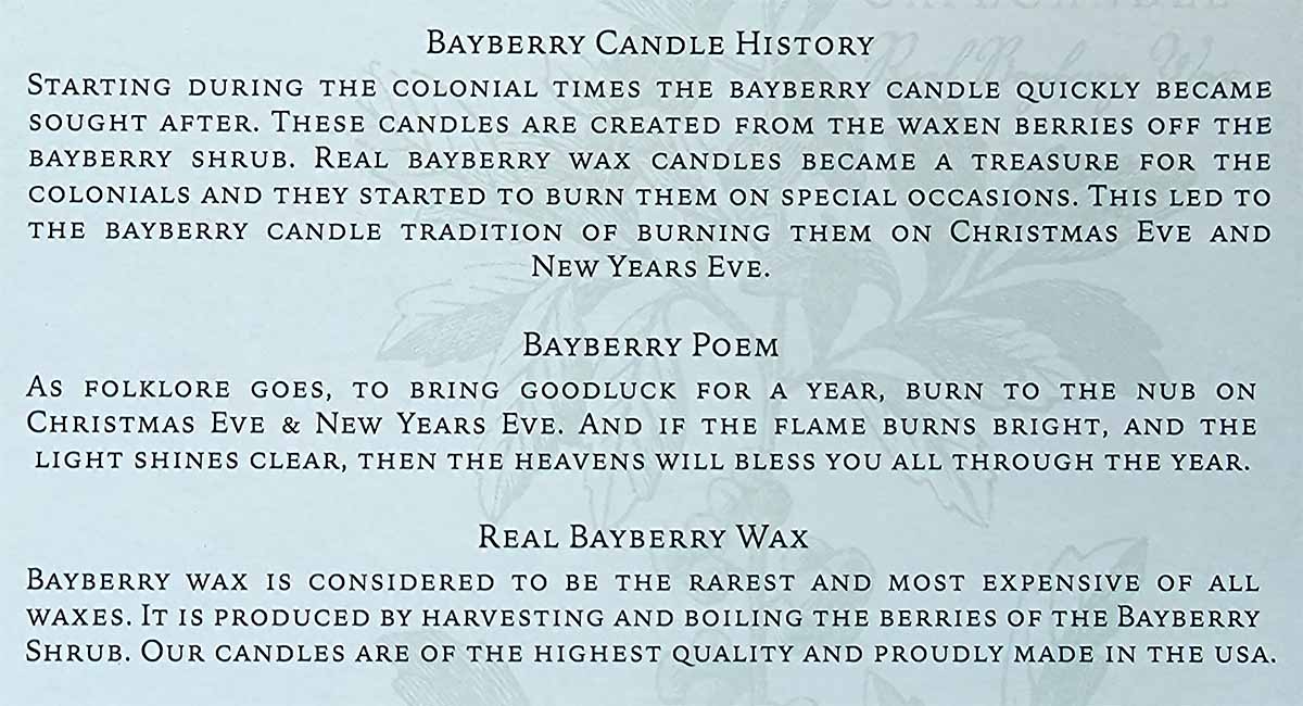 bayberry_candle_history_and_poem Bayberry Candle History and Poem