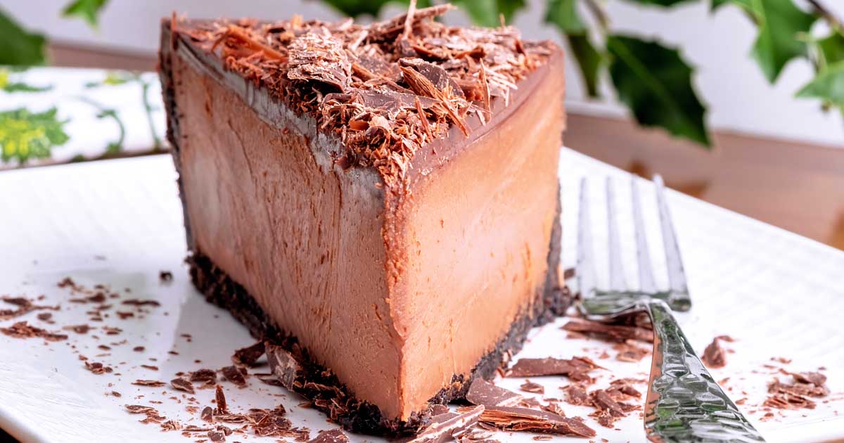 Slice of Chocolate Mousse Cheesecake Cake Recipe